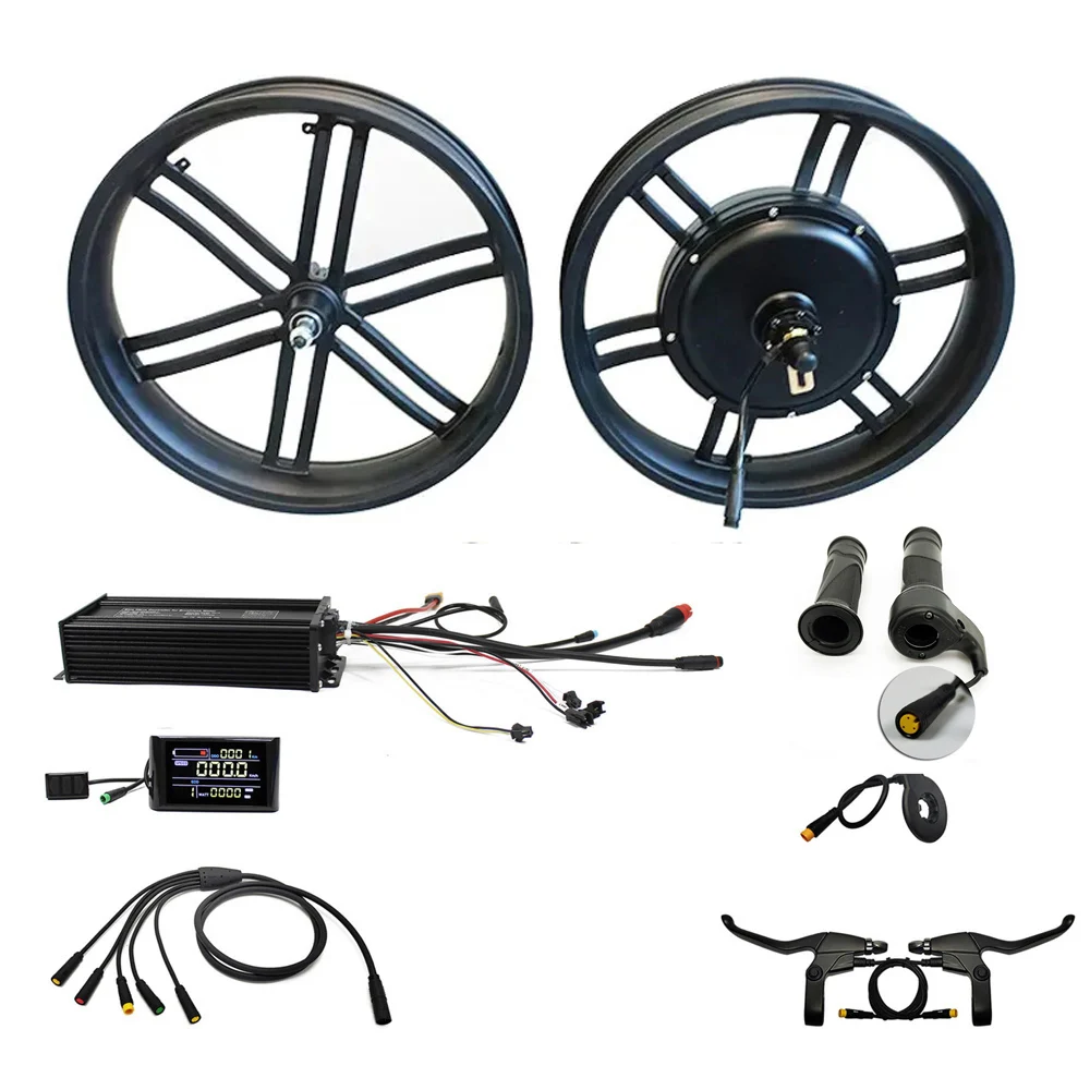 20* 4.0 20 Inch Gearless Waterproof Connector 48V 1500W Fat Tire Hub Motor Electric Bicycle Bike Conversion Kit
