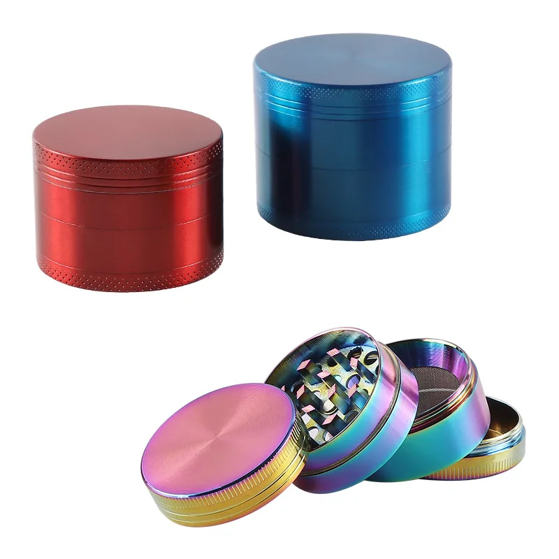 New Style Colorful Zinc Alloy Tobacco Herb Accessories Spice Grinder Four-Layer Smoke Grinder