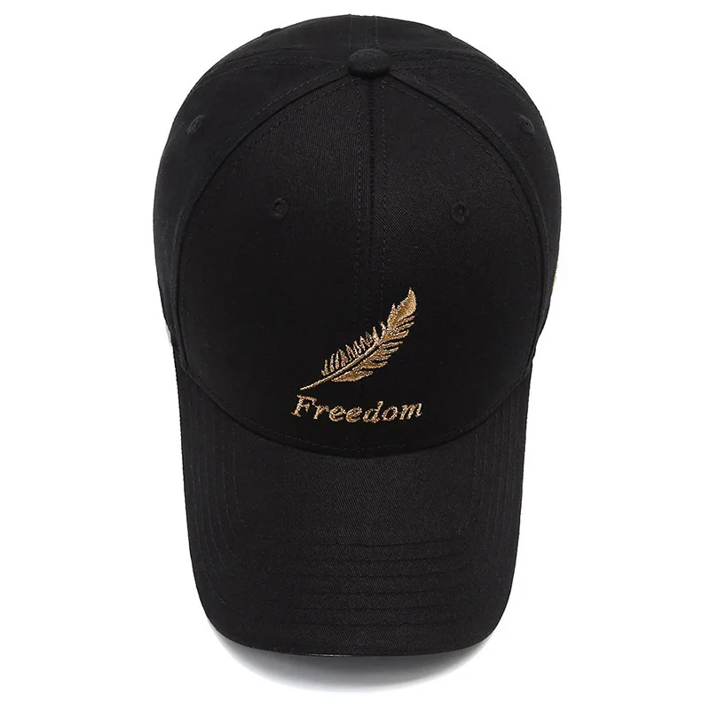 Outdoor casual fashion feather embroidery baseball cap peaked cap for man and women