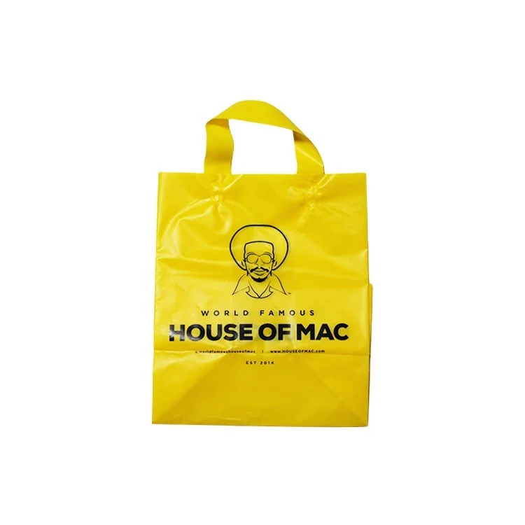 Custom Size Cheap Promotional Shopping Plastic Handle  Bag With Logo print Recyclable Factory Directly Sales