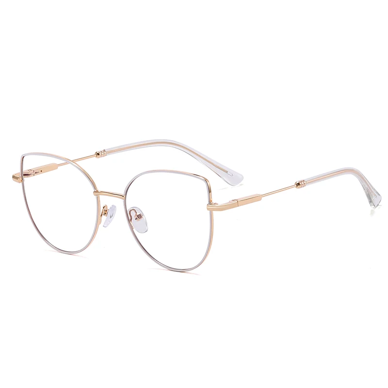 MS 81172  2024 New Fashion Ladies Cat Eye Glasses Block Blue Light Classic Metal Frame Optical Glasses Custom Logo