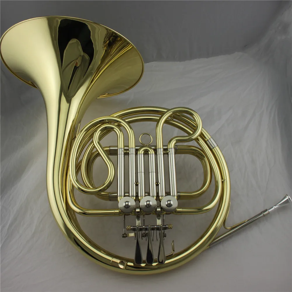 French Horn F key  Gold lacquer Brass body Cupronickel tuning pipe