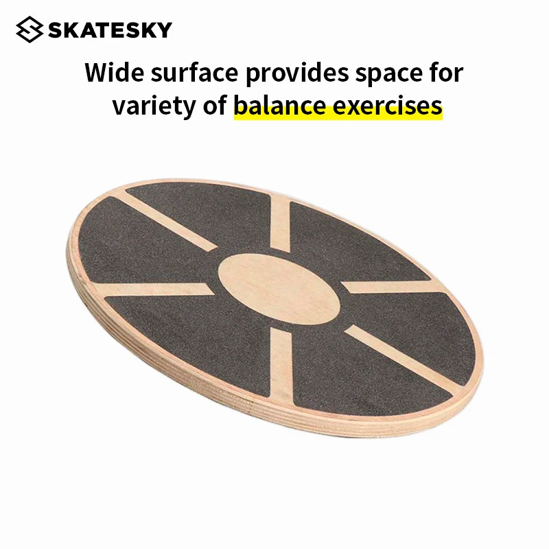 Stability Trainer Durable Non-slip Surf Round Spinning Wobble Wooden Balance Board Fitness Board