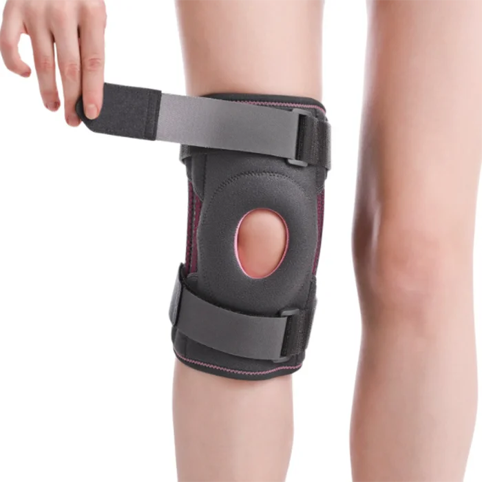 Sports Hiking Training Playing Riding Skiing Protect Hinged Knee Brace with Cross Straps
