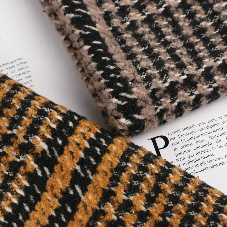
Autumn winter new vintage woolen tweed wool fabric 700G heavy wool coat fabric 30% wool fabric factory source 