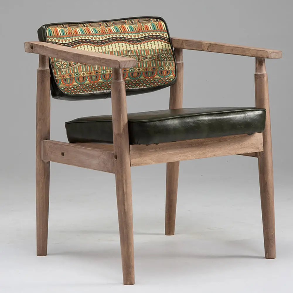 Best Selling Products Outdoor Simple Leisure Chair Nordic Wooden Green Dining Chairs