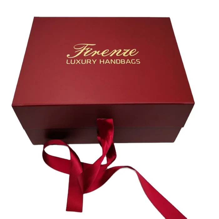 Индивидуальная подарочная коробка картонная сложенная Магнитная Большая Ткань с лентой для роскошной упаковки обуви одежды на заказ бумажная