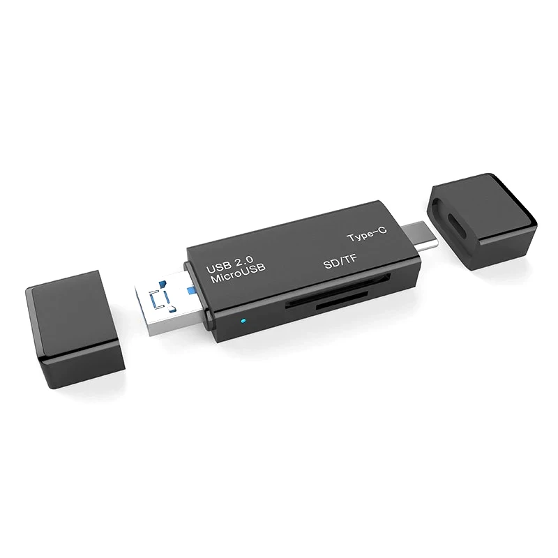 Горячая Распродажа 3 в 1 многофункциональный высокоскоростной беспроводной кардридер Sd Otg Type C кардридер