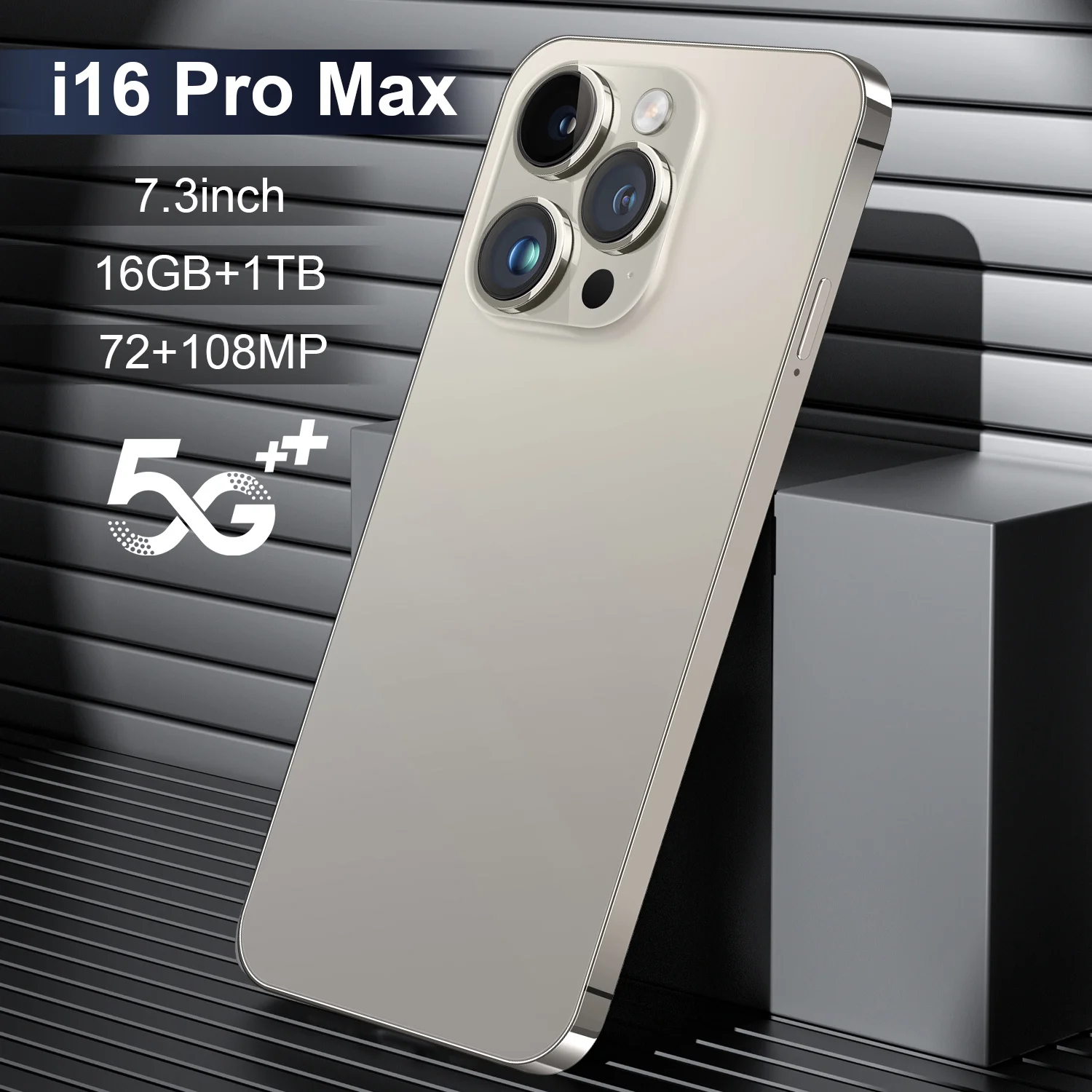 i16 phone 16 pro max 7.3 inch 16GB + 1TB dual card Android smartphone 10-core celulares 16 pro max unlocked mobile phone