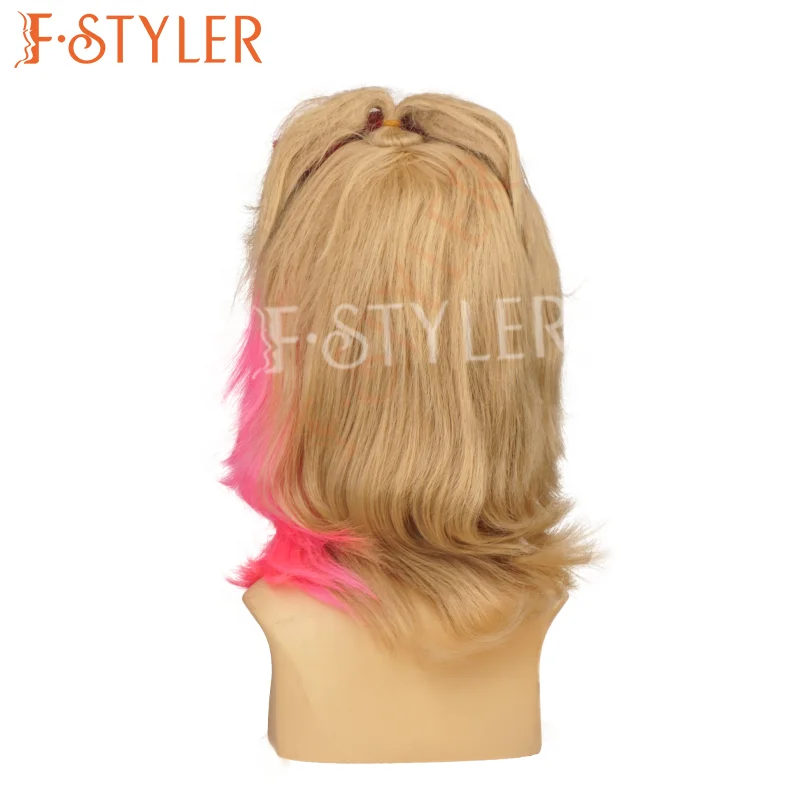 FSTYLER Premium Mix Color Synthetic Cosplay Wig  Highlight Wholesale Bulk Sale Factory Customize Fashion Adjustable Costume Wig