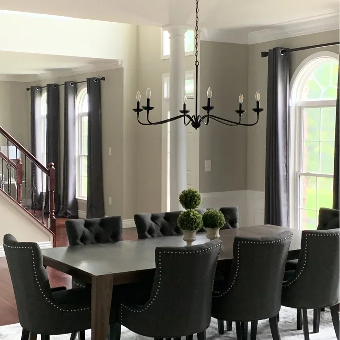 Vintage 6-Light Candle Style Classic Chandelier Large Branch Wrought Iron Candelabrum Pendant Light for Dinning Living Room