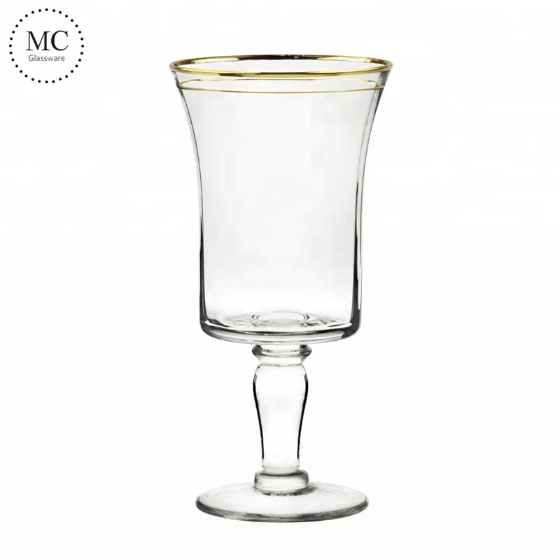 Practical gold rimmed champagne glasses for wedding parties