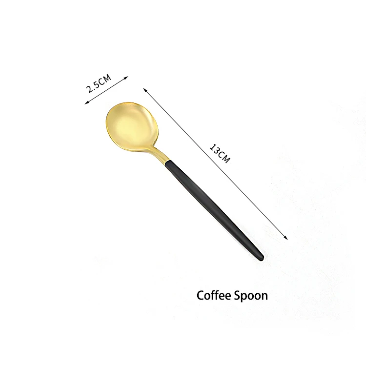 Набор столовых приборов из нержавеющей стали с черным покрытием титана набор черной ручкой и золотым ртом черного