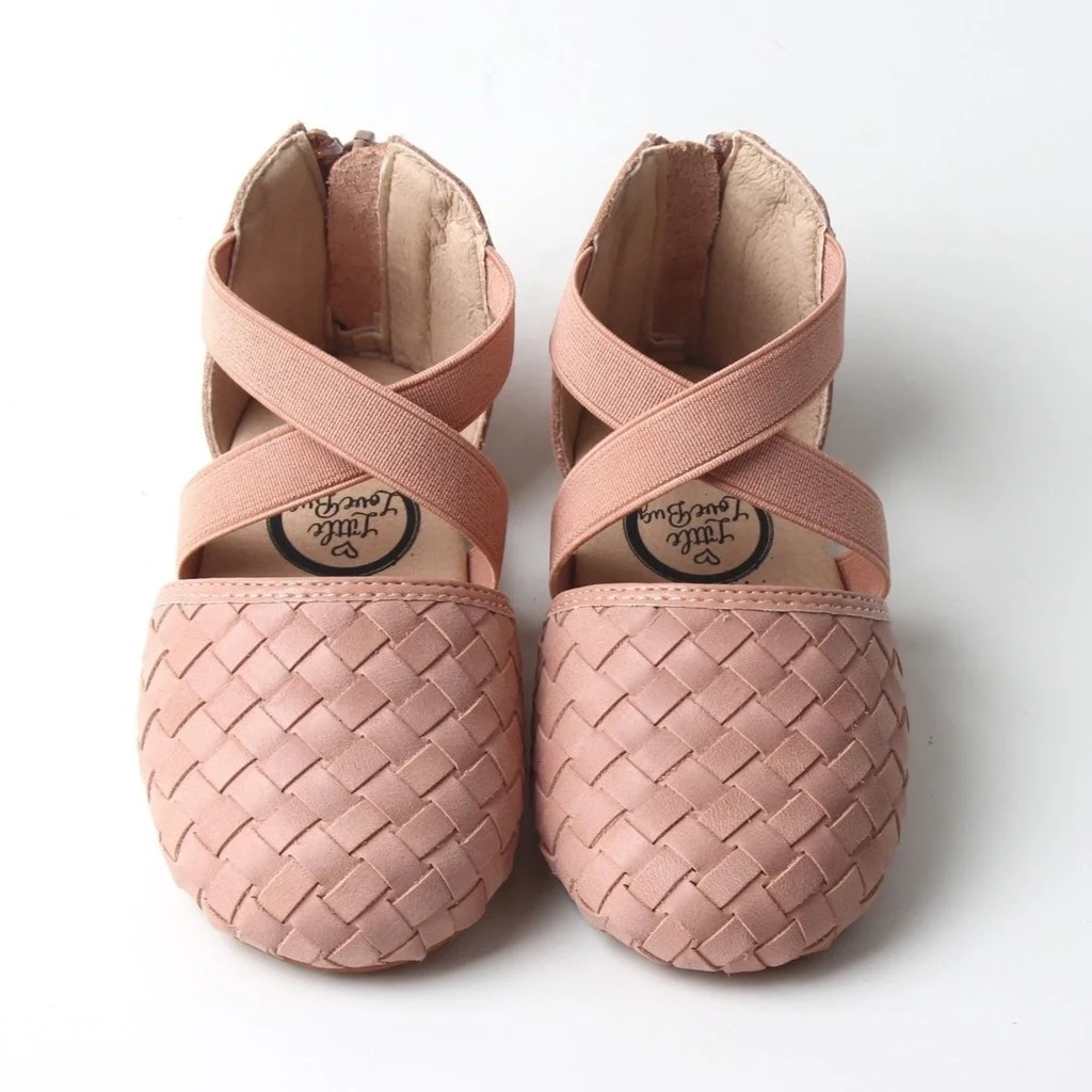 Trendy Spring Summer Kids Sandals Genuine Waxed Leather Woven Sandals For Toddler Girls