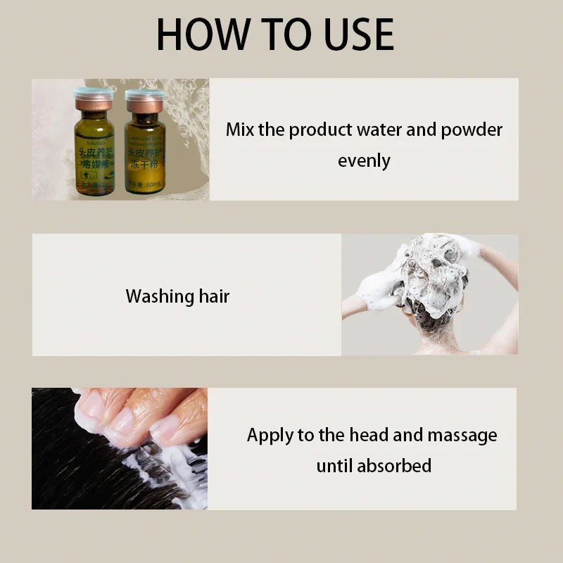 ZS Wholesale Scalp Relief Anti-Dandruff Lyophilized Powder Follicle Repair Deep Cleaning Anti-Hair Loss Hair Growth Serum