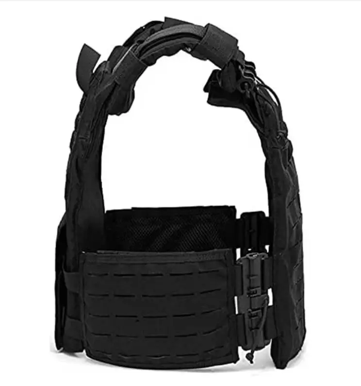 Quick Release Button Body Protective Vest Plate Carrier With Fasten Molle System Black Customized Color Outdoor Training Vest
