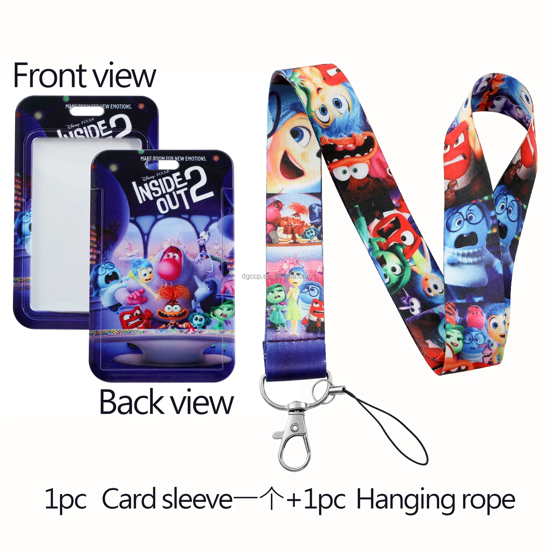 Hot sales American Anime Inside Out Card Holder Lanyard Anti-Lost Name Badge Bus Work ID Card Case with Lanyard