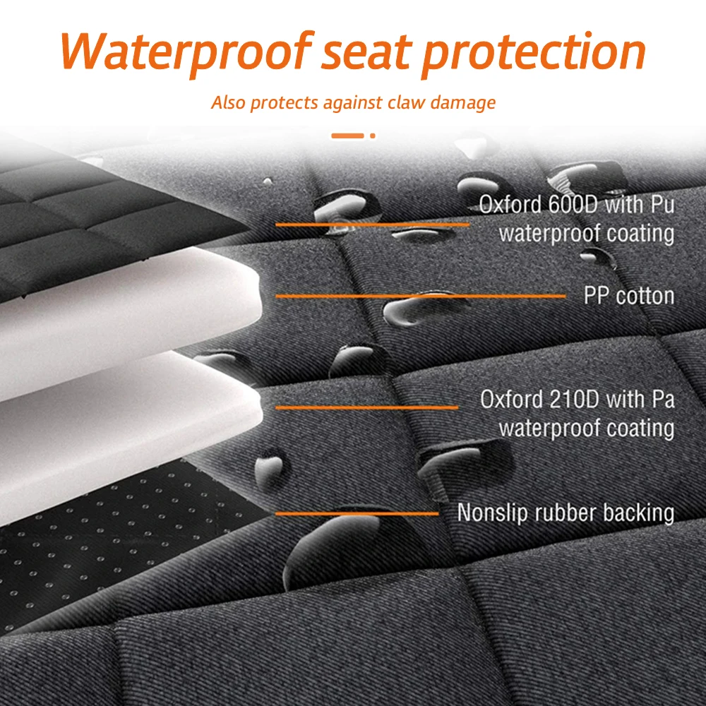 RTS Factory Custom Wholesale OEM 100% Waterproof Protect Pet Durable Nonslip Back Hammock Dog Car Seat Cover for dog back seat