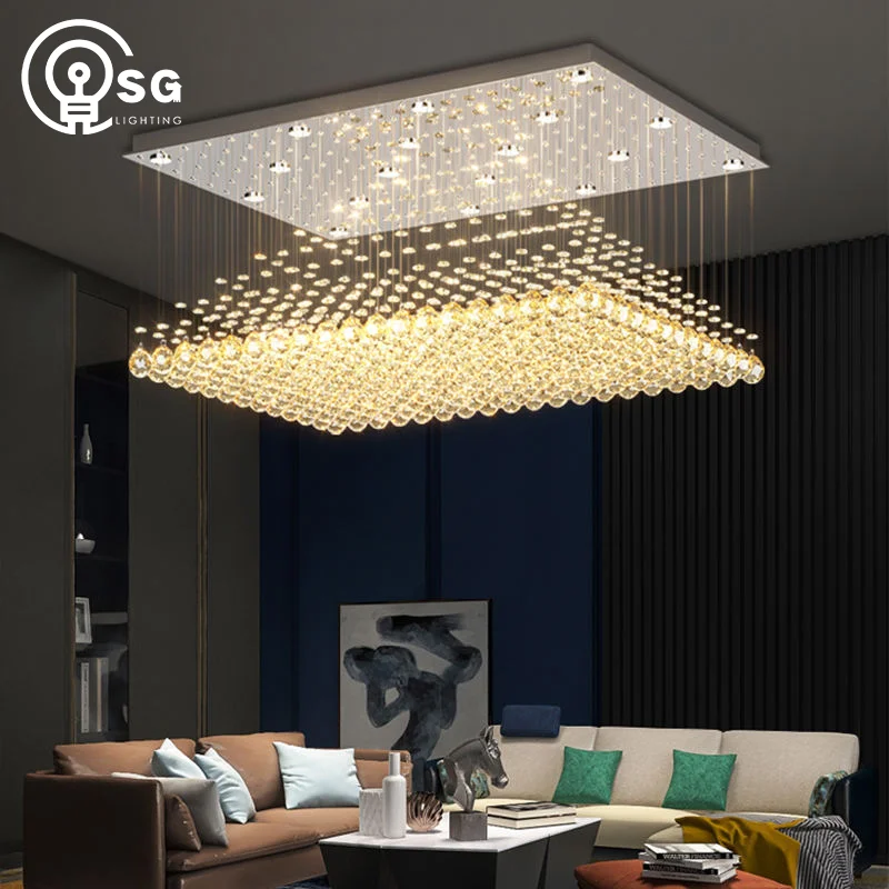 Custom Home Decorative Modern Restaurant House Decoration Hotel Wedding Crystal Ceiling Lamp Pendant Light Crystal Chandelier
