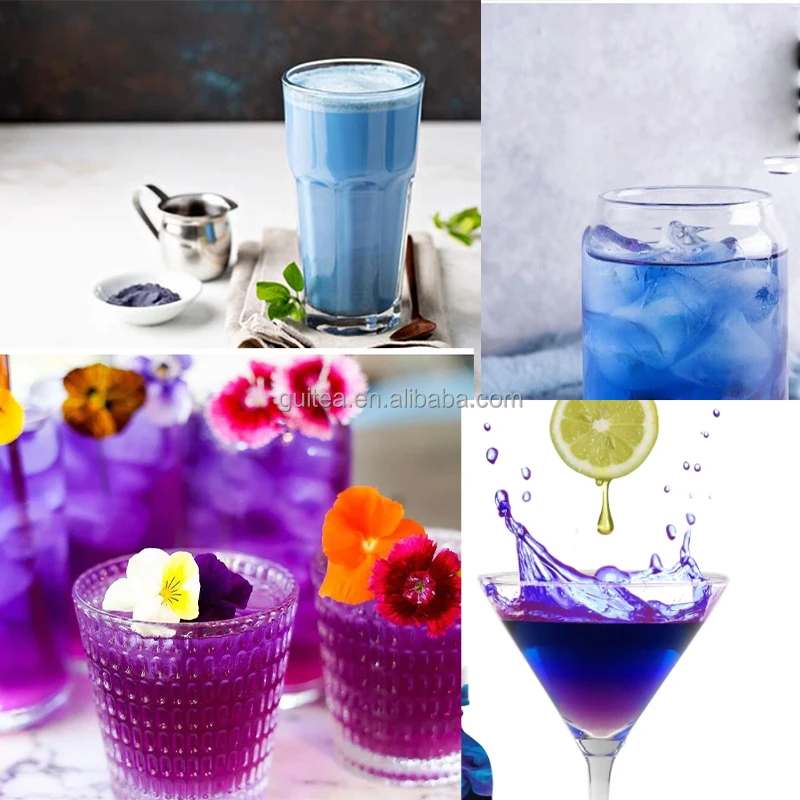 Water Soluble Blue Matcha Powder Food Grade Butterfly Pea Flower Powder