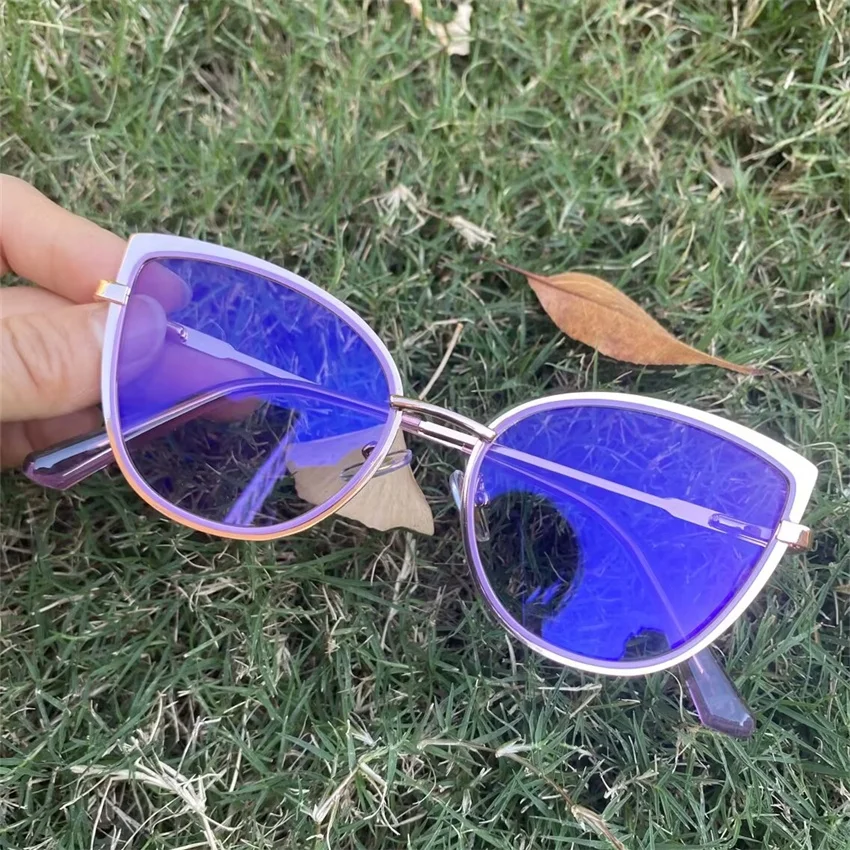women anti blue light cateye spring hinge metal black green lunett photogray antireflet 2024 optical photochromic glasses woman