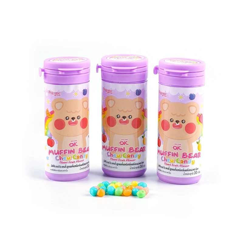 Wholesale candy factory mini chew candy fruit flavor OEM package bulk sweets surprise bonbon mini chewing caramelo