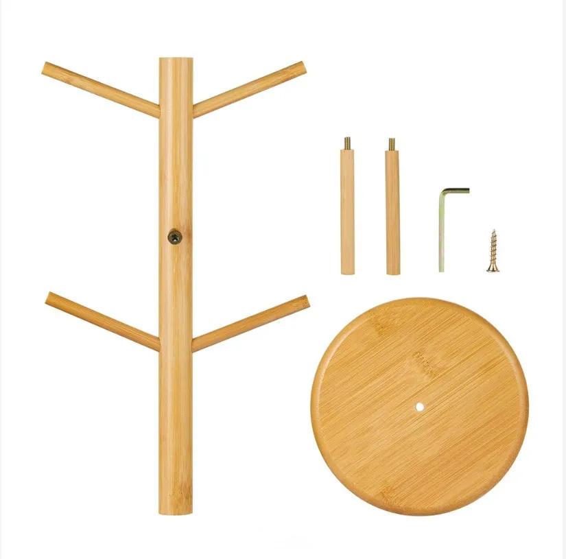 Eco Friendly Creative Organic Wood Tea Coffee Mug Rack Tree Bamboo Cup Holder mug holder