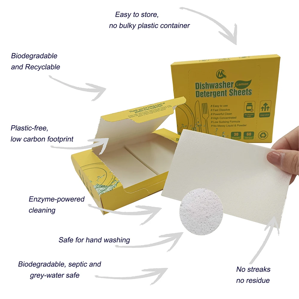Professional OEM ODM Kitchen Cleaning Dishwasher Detergent Sheet Dish Washing Tablets Sheets dishwashing sheets