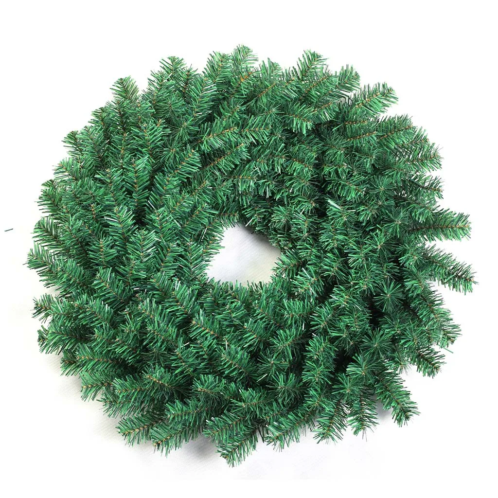 24 Inch Prelit Pine Christmas Wreaths for Front Door Aritificial with Lights for Outdoor Window Table Holiday Decorations