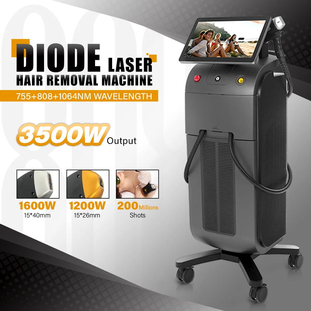 2 Years Warranty 3500w High Power 808nm Fiber Coupled Diode Laser Hair Removal Epilator Hair Removal Machine