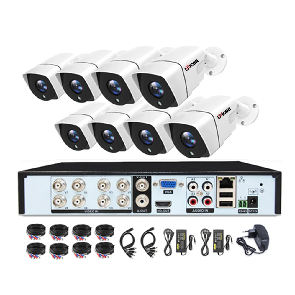  Комплект наружного видеонаблюдения Full HD 4CH CCTV AHD DVR 1080P с цифровой