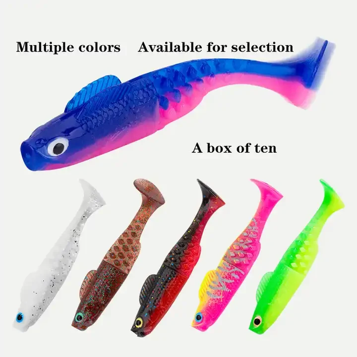 Soft Plastic Fishing Lures for Bass Fishing,Swim Shad Bait Minnow Lures Drop Shot Fishing Lures Plastic Crappie Baits