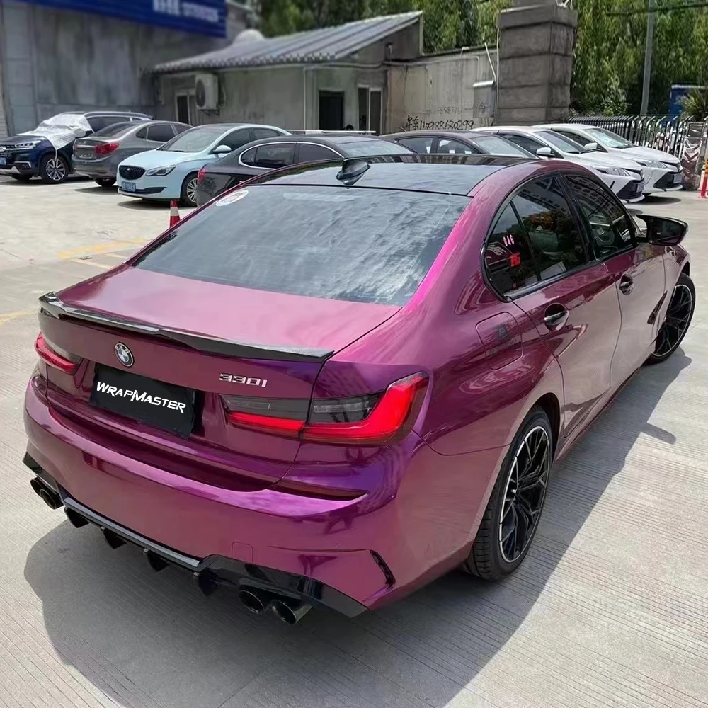 WRAPMASTER 1.52*18metre pearl grape purple gloss original paint car full metallic auto vinyl wrap