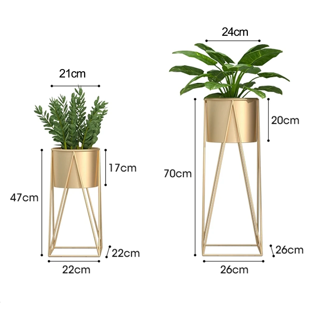 Nordic Style Hairpin Flower Plant Pot Stand Garden Home Flower Pot Metal Plant Pots Gold Iron Plant Stand Indoor Decoration