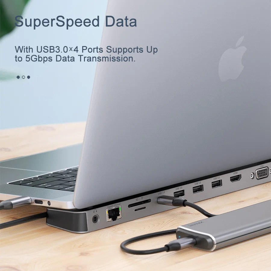  Универсальный 11 в 1 USB-C концентратор типа C док-станция многофункционный адаптер Thunderbolt 3 ноутбук