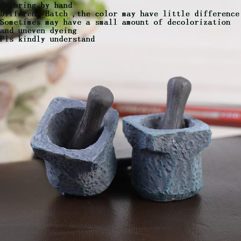 Retro Simulation Stone Mortar Miniature Micro Landscape Bonsai Aquarium Decoration Figurines