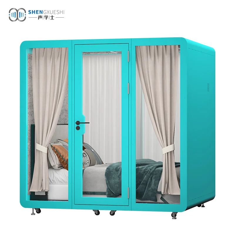 Protective sleeping equipment fashion design secure sleeping pods supplier sleeping soundproof pod with wheels