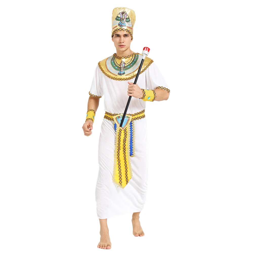 Custom Costume Halloween Cosplay Party Egyptian Pharaoh Adult King Costume For Men