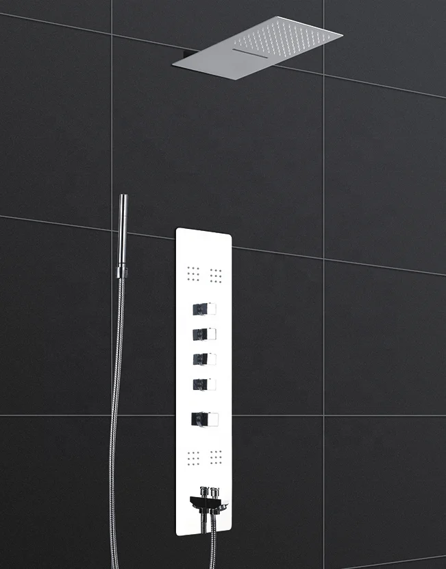 YL-5563 Modern hotel home stainless steel massage spa rain bathroom wall mount shower column screen panel mixer faucet