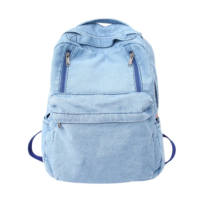Luxury denim backpack handbag,blue school bookbag kids denim backpack wholesale,jeans denim backpack for men