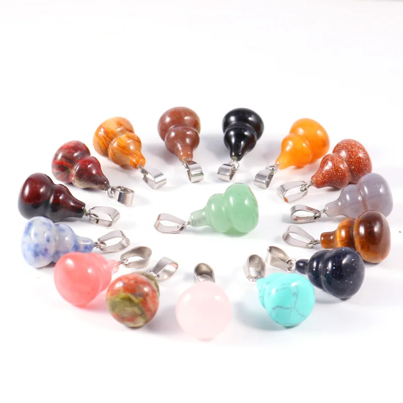 Заводской поставщик натуральный Нефритовый камень подвески в виде тыквы разноцветный на удачу подвеска для изготовления ювелирных изделий