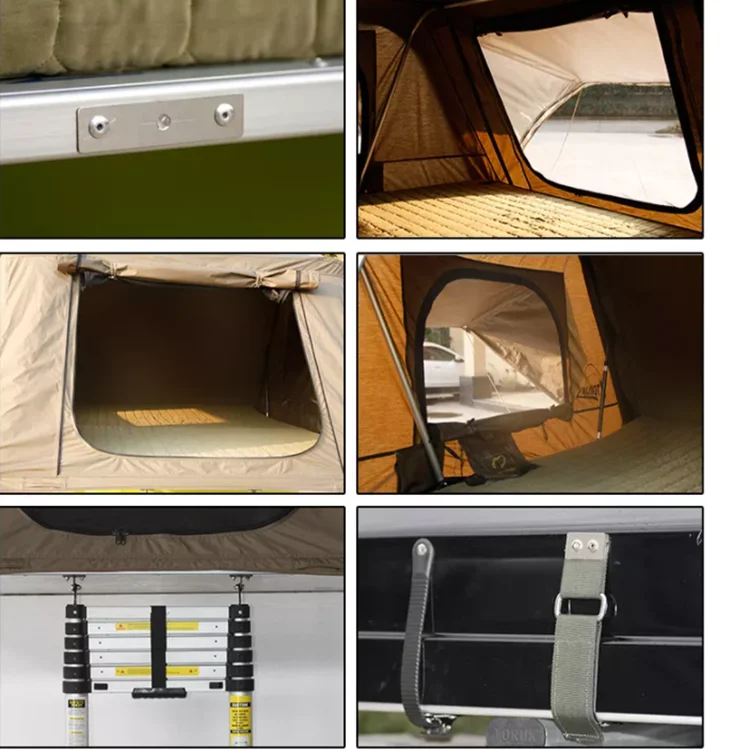 Hardshell Roof Top Tent Vehicle Side Awning Car Trailer Roof Top Tent Outdoors Overland Best Aluminum Canvas Modern One Bedroom