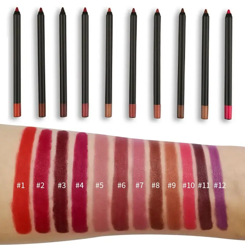 Оптовая продажа, карандаш для макияжа губ, Водостойкий карандаш для губ коричневого цвета с индивидуальным логотипом, карандаш для макияжа
