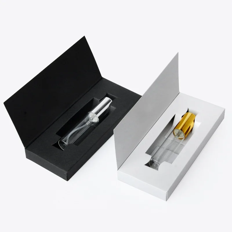 Empty 3ml 5ml 10ml Perfume Bottle Packing Box Spray Bottle Gift Box Black White Paper Card For Fragrance