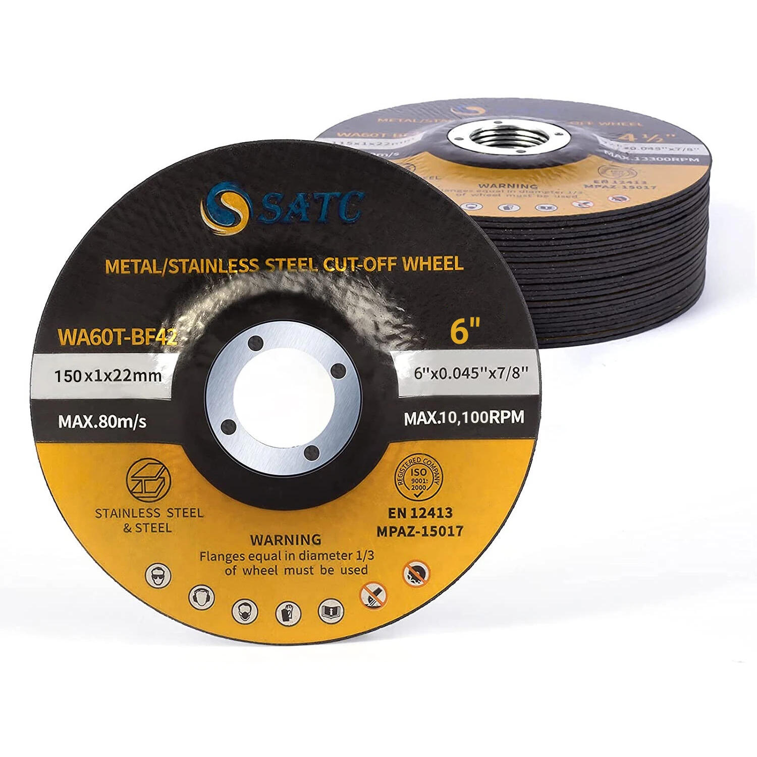 25 Pack Cut Off Wheels 6 inch Depressed Center Angle Grinder Metal Cutting Disc