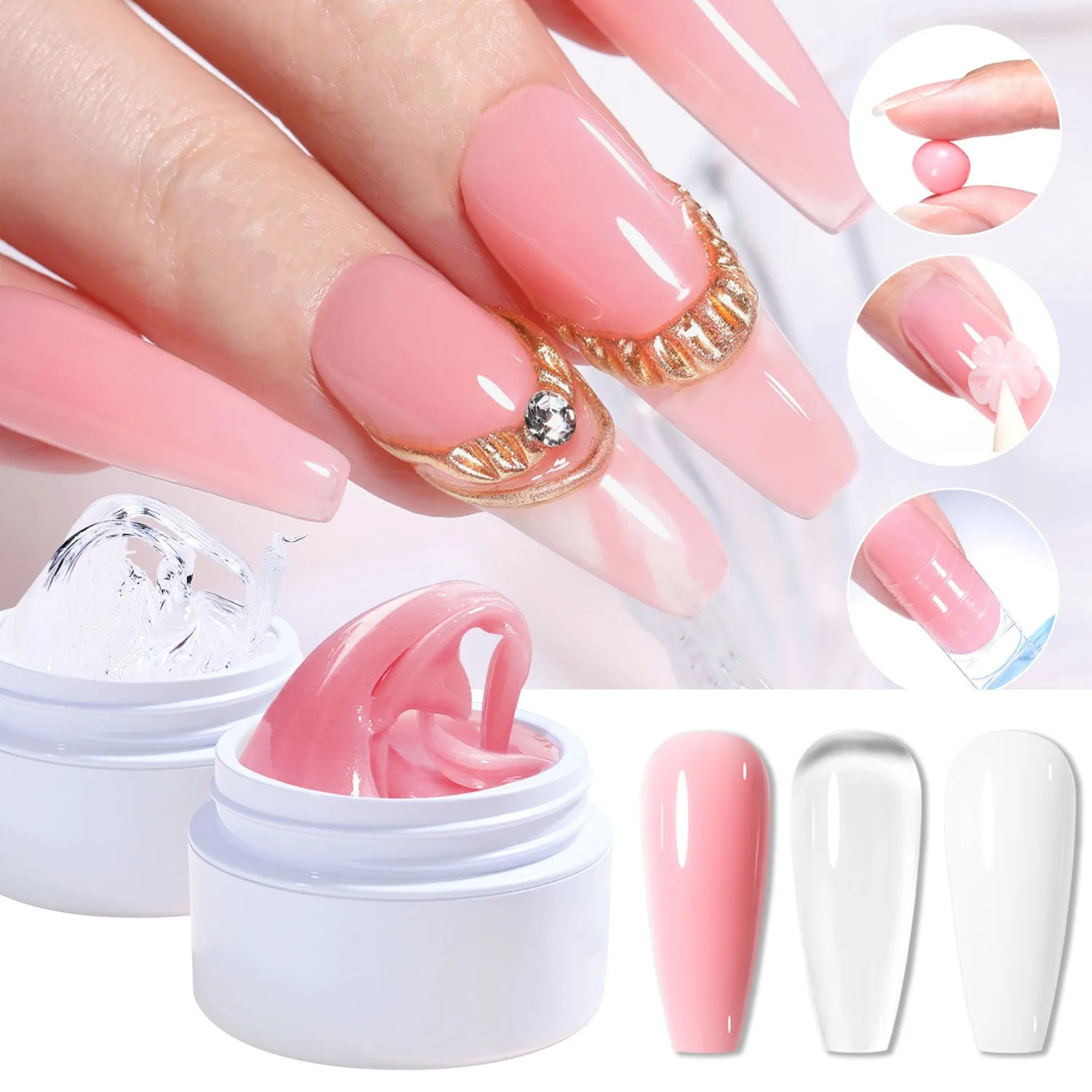 15ML Non Stick Hand Solid Extension Nail Gel  Private Label Solid Carving Carving Shaping Gel Polish