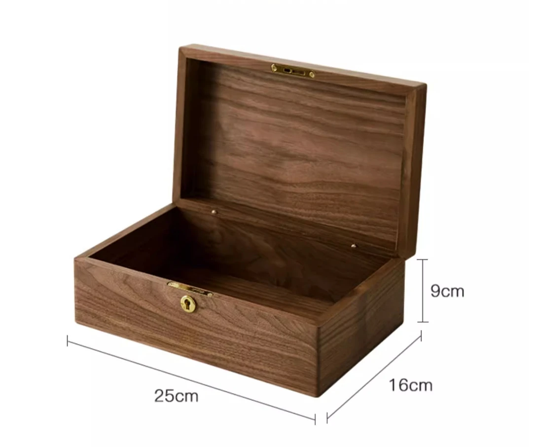 Walnut vintage desktop storage box Creative wood jewelry box