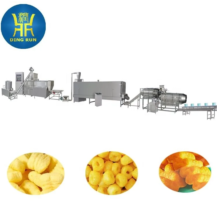 High Efficiency Automatic Corn Puffed Snack Machine High Output Extruder Food Production Line