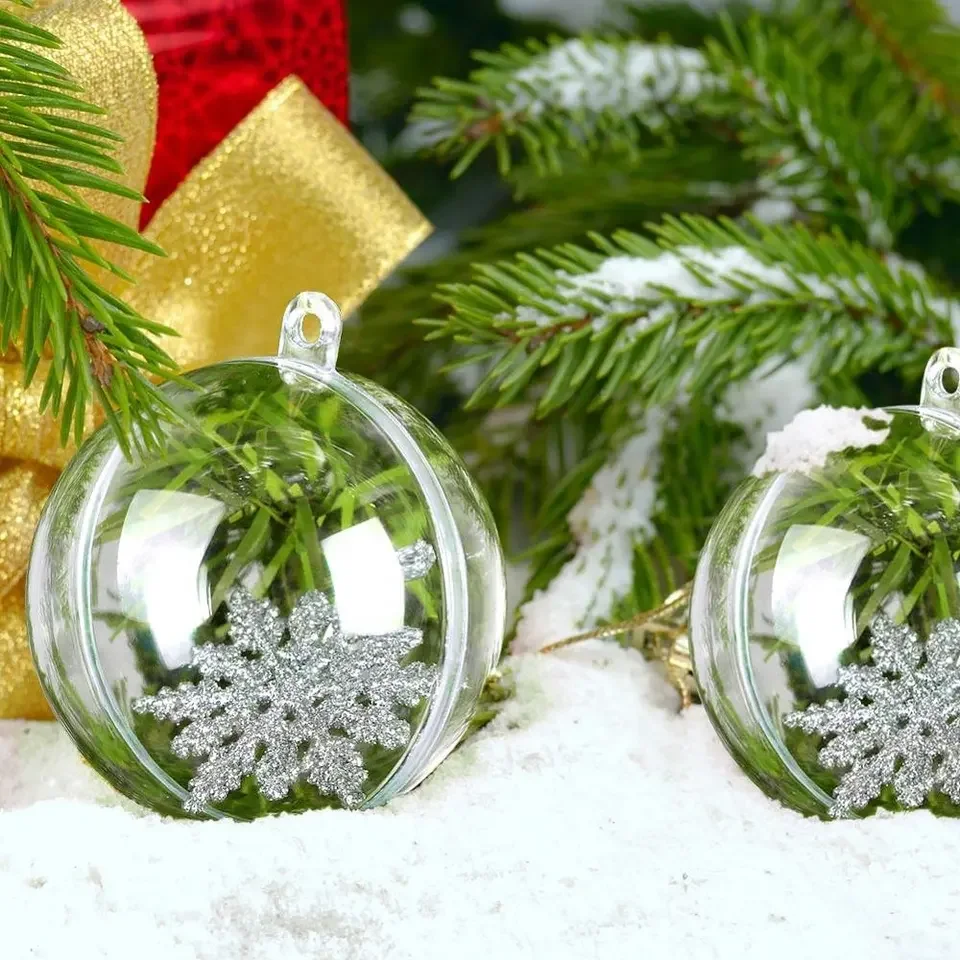 Hot sale transparent plastic balls Christmas holiday party ornaments ball pendant Christmas decoration balls