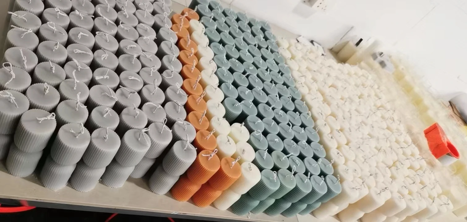 5/10/15/20cm Round Ribbed Pillar Candle